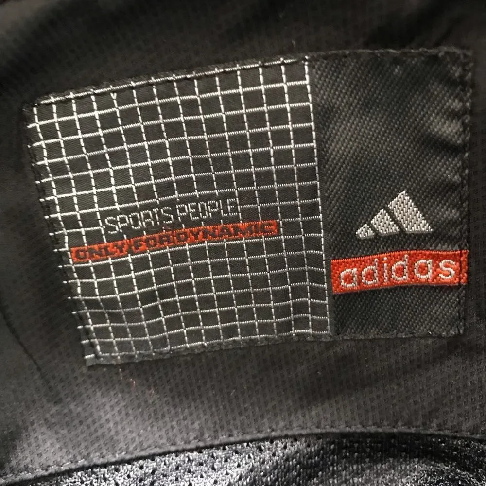 Adidas Black Vintage Track Jacket White Stripes-XL